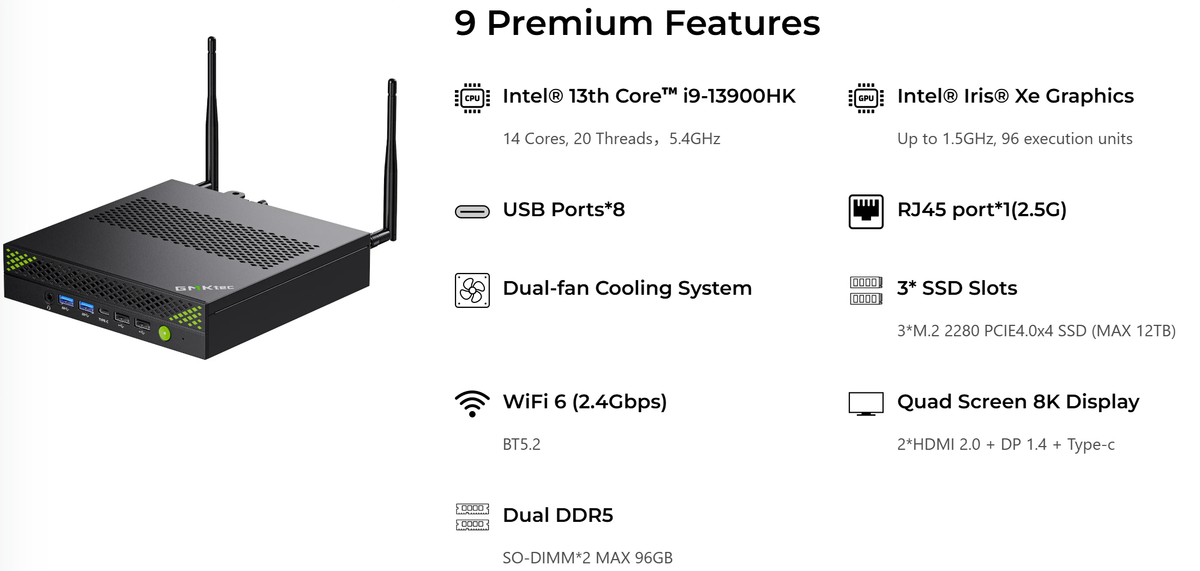 GMKtec K11 AMD Ryzen™ 9 8945HS Mini PC