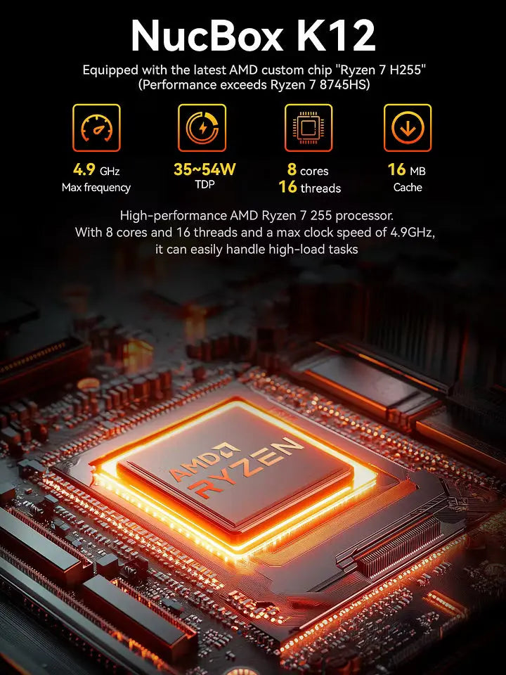 GMKtec K12 AMD Ryzen™ 7 H 255 Gaming Mini PC - Barebone