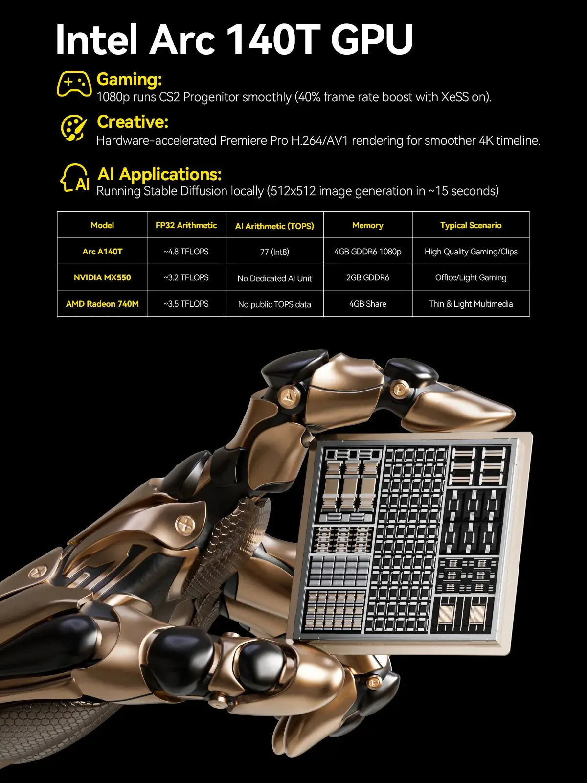 GMKtec EVO-T1 Intel® Core™ Ultra 9 285H AI Mini PC - Barebone