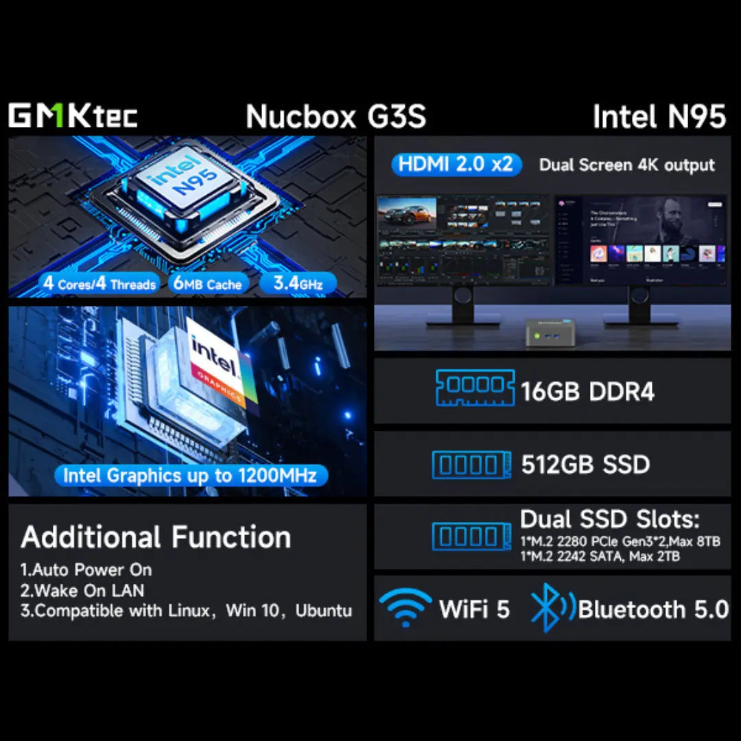 GMKtec NucBox G3S Mini PC Intel® Alder Lake N95 - Barebone