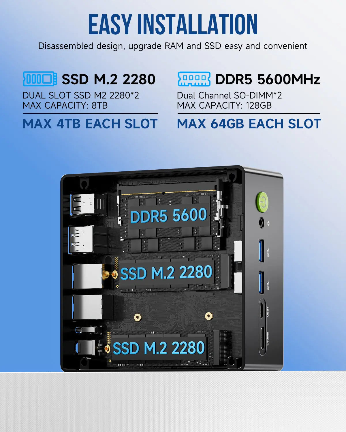 GMKtec K8 Plus AMD Ryzen™ 7 8845HS Gaming Mini PC