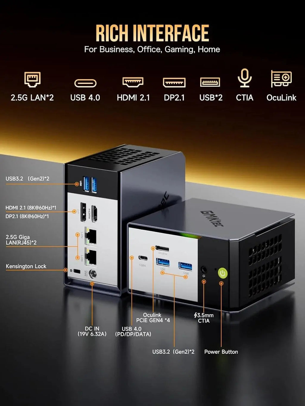 GMKtec EVO-X1 AMD Ryzen™ AI 9 HX 370 AI Mini PC