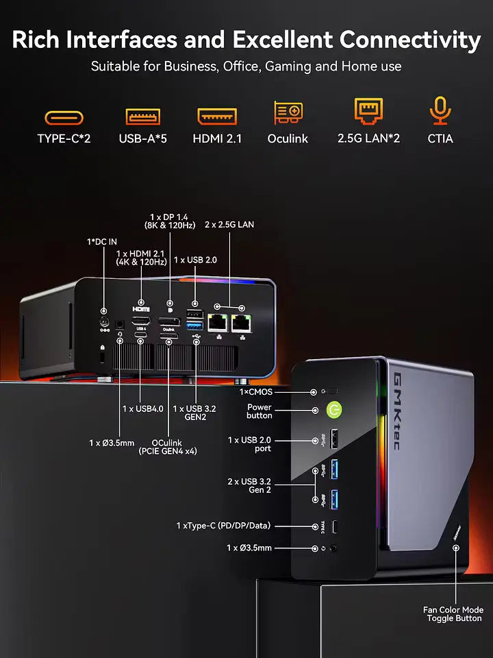 GMKtec K12 AMD Ryzen™ 7 H 255 Gaming Mini PC