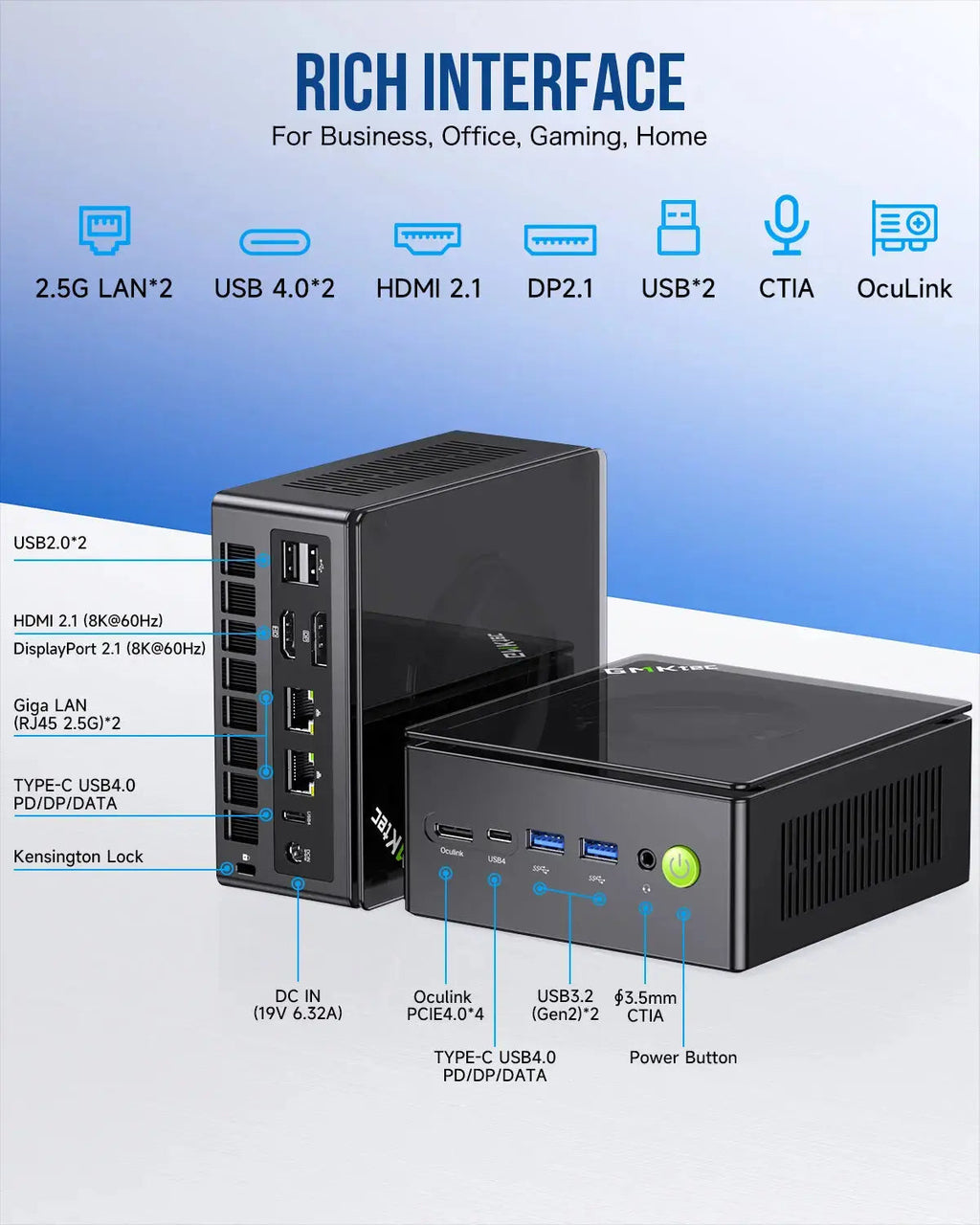GMKtec K8 Plus AMD Ryzen™ 7 8845HS Gaming Mini PC