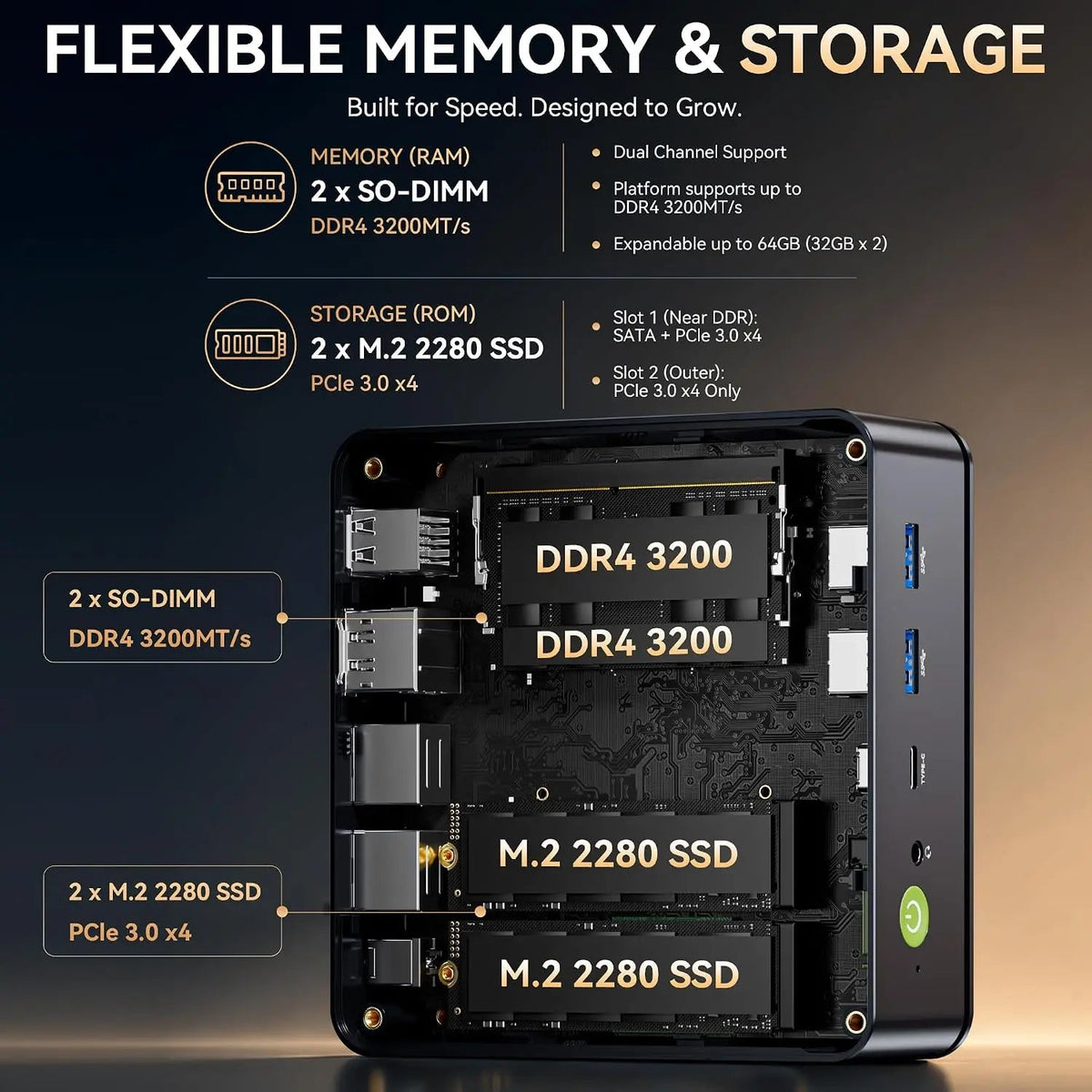 GMKtec M5S AMD Ryzen™ 3 5400U Mini PC - Barebone