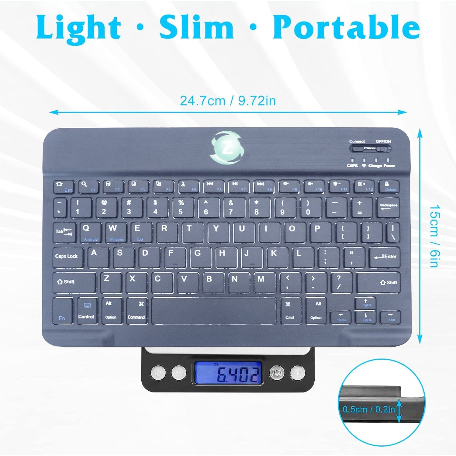 SZ Rechargeable Bluetooth Keyboard Ultra Slim Full-Size Keyboard and Ergonomic Mouse for All Bluetooth Enabled Mac/Tablet/iPad/PC/Laptop